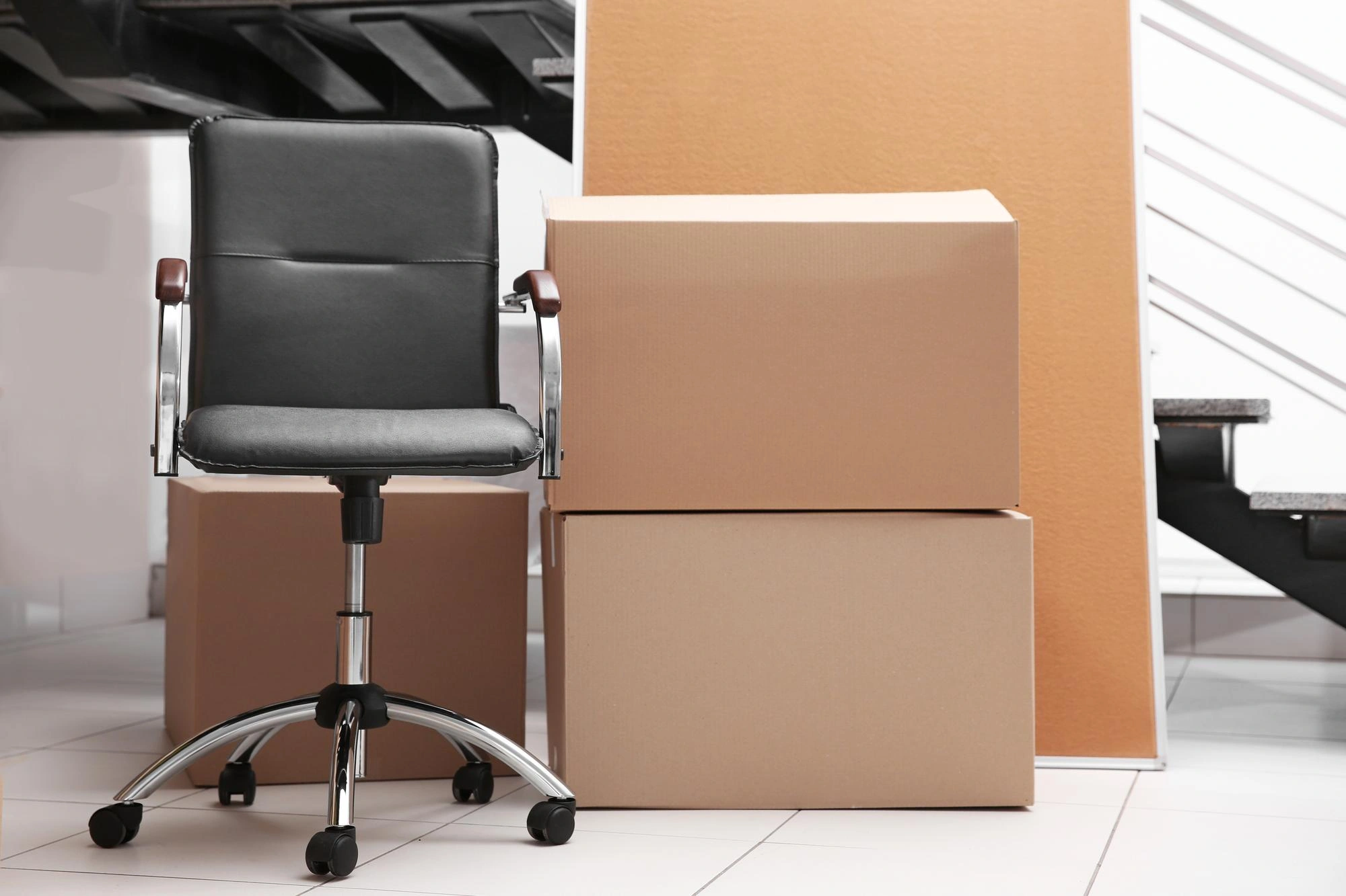 Commercial office relocation setup.